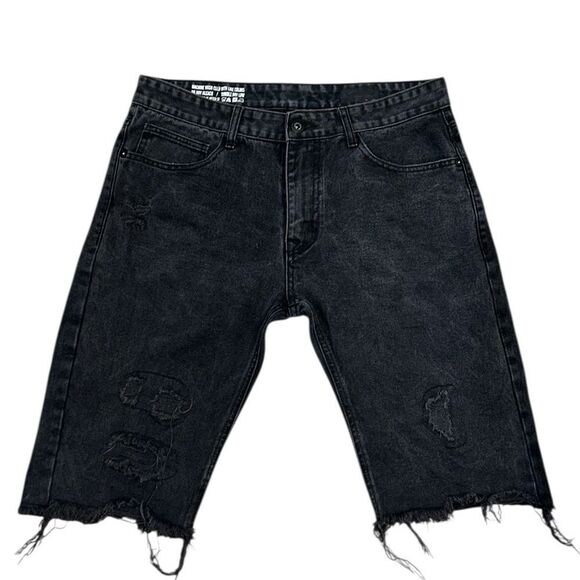 Smoke Rise Men’s Black Jeans Distressed Shorts(Size 36) - Picture 4 of 11